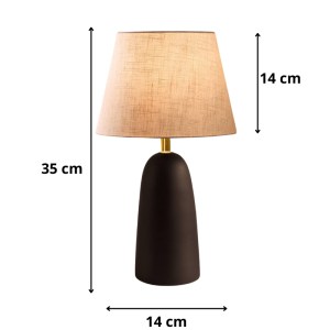 meg-GP029-0128,1-2 ΦΩΤΙΣΤΙΚΟ ΕΠΙΤΡΑΠΕΖΙΟ ODESA MEGAPAP E27 ΜΕΤΑΛΛΙΚΟ - ΥΦΑΣΜΑ PVC ΧΡΩΜΑ ΜΑΥΡΟ - ΚΡΕΜ Ø14X35ΕΚ.