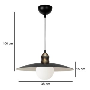 meg-GP029-0130,1-2 ΦΩΤΙΣΤΙΚΟ ΟΡΟΦΗΣ AMARA MEGAPAP E27 ΜΕΤΑΛΛΙΚΟ ΜΟΝΟΦΩΤΟ ΧΡΩΜΑ ΜΑΥΡΟ Ø38X100ΕΚ.