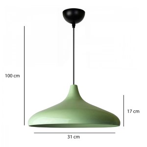 meg-GP029-0135,1-2 ΦΩΤΙΣΤΙΚΟ ΟΡΟΦΗΣ LELA MEGAPAP E27 ΜΕΤΑΛΛΙΚΟ ΜΟΝΟΦΩΤΟ ΧΡΩΜΑ ΜΕΝΤΑ Ø31X100ΕΚ.