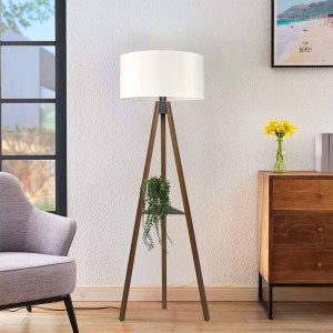 meg-GP029-0138,1-1 ΦΩΤΙΣΤΙΚΟ ΔΑΠΕΔΟΥ THOMAS MEGAPAP E27 MDF/ΥΦΑΣΜΑ PVC ΧΡΩΜΑ ΚΑΡΥΔΙ - ΚΡΕΜ 38X38X135ΕΚ.