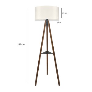 meg-GP029-0138,1-2 ΦΩΤΙΣΤΙΚΟ ΔΑΠΕΔΟΥ THOMAS MEGAPAP E27 MDF/ΥΦΑΣΜΑ PVC ΧΡΩΜΑ ΚΑΡΥΔΙ - ΚΡΕΜ 38X38X135ΕΚ.