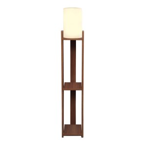 meg-GP029-0139,1-0 ΦΩΤΙΣΤΙΚΟ ΔΑΠΕΔΟΥ VERMA I MEGAPAP E27 MDF/ΥΦΑΣΜΑ PVC ΧΡΩΜΑ ΚΑΡΥΔΙ - ΚΡΕΜ 18,5X18,5X142ΕΚ.