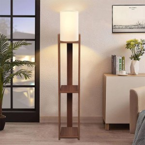 meg-GP029-0139,1-1 ΦΩΤΙΣΤΙΚΟ ΔΑΠΕΔΟΥ VERMA I MEGAPAP E27 MDF/ΥΦΑΣΜΑ PVC ΧΡΩΜΑ ΚΑΡΥΔΙ - ΚΡΕΜ 18,5X18,5X142ΕΚ.