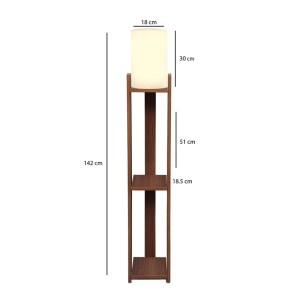 meg-GP029-0139,1-2 ΦΩΤΙΣΤΙΚΟ ΔΑΠΕΔΟΥ VERMA I MEGAPAP E27 MDF/ΥΦΑΣΜΑ PVC ΧΡΩΜΑ ΚΑΡΥΔΙ - ΚΡΕΜ 18,5X18,5X142ΕΚ.
