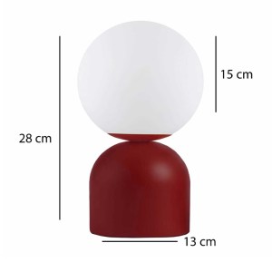 meg-GP029-0140,6-2 ΦΩΤΙΣΤΙΚΟ ΕΠΙΤΡΑΠΕΖΙΟ ALBUS MEGAPAP E14 ΜΕΤΑΛΛΙΚΟ - ΓΥΑΛΙΝΟ ΧΡΩΜΑ ΜΠΟΡΝΤΩ - ΛΕΥΚΟ Ø13X28ΕΚ.