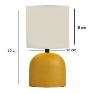meg-GP029-0142,1-2 ΦΩΤΙΣΤΙΚΟ ΕΠΙΤΡΑΠΕΖΙΟ NEHORA MEGAPAP E27 ΜΕΤΑΛΛΙΚΟ - ΥΦΑΣΜΑ PVC ΧΡΩΜΑ ΚΙΤΡΙΝΟ - ΚΡΕΜ Ø15X30ΕΚ.