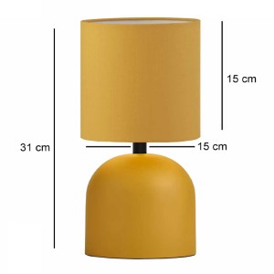 meg-GP029-0142,3-2 ΦΩΤΙΣΤΙΚΟ ΕΠΙΤΡΑΠΕΖΙΟ NEHORA MEGAPAP E27 ΜΕΤΑΛΛΙΚΟ - ΥΦΑΣΜΑ PVC ΧΡΩΜΑ ΚΙΤΡΙΝΟ Ø15X30ΕΚ.