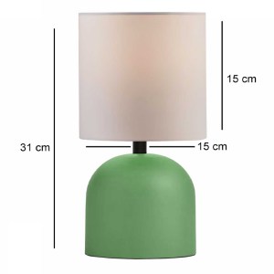 meg-GP029-0142,4-2 ΦΩΤΙΣΤΙΚΟ ΕΠΙΤΡΑΠΕΖΙΟ NEHORA MEGAPAP E27 ΜΕΤΑΛΛΙΚΟ - ΥΦΑΣΜΑ PVC ΧΡΩΜΑ ΠΡΑΣΙΝΟ - ΚΡΕΜ Ø15X30ΕΚ.