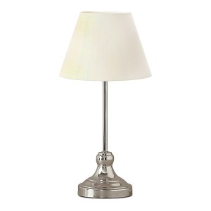 meg-GP029-0148,1-0 ΦΩΤΙΣΤΙΚΟ ΕΠΙΤΡΑΠΕΖΙΟ GRACE MEGAPAP E27 ΜΕΤΑΛΛΙΚΟ - ΥΦΑΣΜΑ PVC ΧΡΩΜΑ ΑΣΗΜΙ - ΚΡΕΜ Ø22X45ΕΚ.