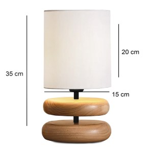 meg-GP029-0149,1-2 ΦΩΤΙΣΤΙΚΟ ΕΠΙΤΡΑΠΕΖΙΟ LUCIA MEGAPAP E14 ΞΥΛΙΝΟ - ΥΦΑΣΜΑ PVC ΧΡΩΜΑ ΦΥΣΙΚΟ - ΚΡΕΜ Ø15X35ΕΚ.