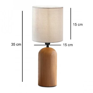 meg-GP029-0150,1-2 ΦΩΤΙΣΤΙΚΟ ΕΠΙΤΡΑΠΕΖΙΟ CORA MEGAPAP E14 ΞΥΛΙΝΟ - ΥΦΑΣΜΑ PVC ΧΡΩΜΑ ΦΥΣΙΚΟ - ΚΡΕΜ Ø15X35ΕΚ.