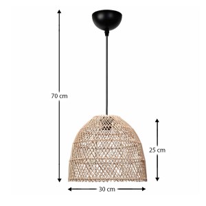 meg-GP029-0155,1-2 ΦΩΤΙΣΤΙΚΟ ΟΡΟΦΗΣ MIOTA MEGAPAP E27 ΑΠΟ ΜΠΑΜΠΟΥ ΜΟΝΟΦΩΤΟ ΧΡΩΜΑ ΦΥΣΙΚΟ Ø30X70ΕΚ.