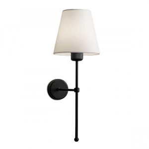 meg-GP029-0162,2-0 ΑΠΛΙΚΑ ΤΟΙΧΟΥ VERMA MEGAPAP E27 ΥΦΑΣΜΑΤΙΝΗ - ΜΕΤΑΛΛΙΚΗ ΧΡΩΜΑ ΜΑΥΡΟ - ΚΡΕΜ 13X13X50ΕΚ.