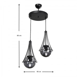 meg-GP030-0004,2-2 ΦΩΤΙΣΤΙΚΟ ΟΡΟΦΗΣ CHAVI MEGAPAP ΜΕΤΑΛΛΙΚΟ ΔΙΦΩΤΟ ΧΡΩΜΑ ΜΑΥΡΟ 40X40X80ΕΚ.