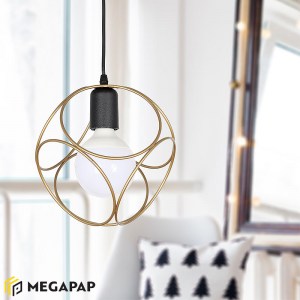 meg-GP030-0007,1-1 ΦΩΤΙΣΤΙΚΟ ΟΡΟΦΗΣ LUSITA MEGAPAP ΜΕΤΑΛΛΙΚΟ ΜΟΝΟΦΩΤΟ ΧΡΩΜΑ ΧΡΥΣΟ 20X20X70ΕΚ.
