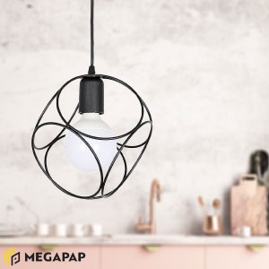 meg-GP030-0007,2-1 ΦΩΤΙΣΤΙΚΟ ΟΡΟΦΗΣ LUSITA MEGAPAP ΜΕΤΑΛΛΙΚΟ ΜΟΝΟΦΩΤΟ ΧΡΩΜΑ ΜΑΥΡΟ 20X20X70ΕΚ.