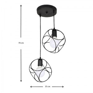 meg-GP030-0008,1-2 ΦΩΤΙΣΤΙΚΟ ΟΡΟΦΗΣ LUSITA MEGAPAP ΜΕΤΑΛΛΙΚΟ ΔΙΦΩΤΟ ΧΡΩΜΑ ΜΑΥΡΟ 35X35X70ΕΚ.