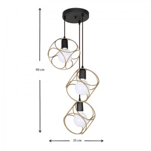 meg-GP030-0009,1-2 ΦΩΤΙΣΤΙΚΟ ΟΡΟΦΗΣ LUSITA MEGAPAP ΜΕΤΑΛΛΙΚΟ ΤΡΙΦΩΤΟ ΧΡΩΜΑ ΧΡΥΣΟ 35X35X90ΕΚ.