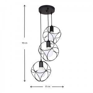 meg-GP030-0009,2-2 ΦΩΤΙΣΤΙΚΟ ΟΡΟΦΗΣ LUSITA MEGAPAP ΜΕΤΑΛΛΙΚΟ ΤΡΙΦΩΤΟ ΧΡΩΜΑ ΜΑΥΡΟ 35X35X90ΕΚ.