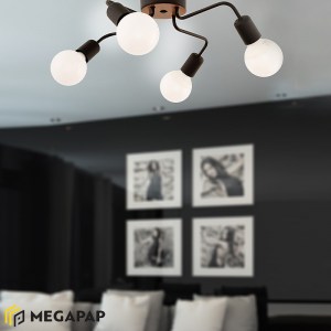 meg-GP030-0012,1-1 ΦΩΤΙΣΤΙΚΟ ΟΡΟΦΗΣ HORUS MEGAPAP ΜΕΤΑΛΛΙΚΟ ΤΕΤΡΑΦΩΤΟ ΧΡΩΜΑ ΜΑΥΡΟ 48X48X10ΕΚ.