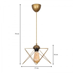 meg-GP030-0013,2-2 ΦΩΤΙΣΤΙΚΟ ΟΡΟΦΗΣ FAVEN MEGAPAP E27 ΜΕΤΑΛΛΙΚΟ ΜΟΝΟΦΩΤΟ ΧΡΩΜΑ ΧΡΥΣΟ 17X17X70ΕΚ.