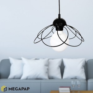 meg-GP030-0016,2-1 ΦΩΤΙΣΤΙΚΟ ΟΡΟΦΗΣ ZUFASH MEGAPAP ΜΕΤΑΛΛΙΚΟ ΜΟΝΟΦΩΤΟ ΧΡΩΜΑ ΜΑΥΡΟ 25X25X60ΕΚ.