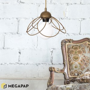 meg-GP030-0016,3-1 ΦΩΤΙΣΤΙΚΟ ΟΡΟΦΗΣ ZUFASH MEGAPAP ΜΕΤΑΛΛΙΚΟ ΜΟΝΟΦΩΤΟ ΧΡΩΜΑ ΧΡΥΣΟ 25X25X60ΕΚ.
