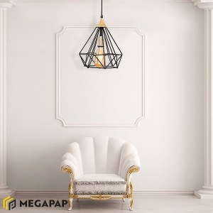 meg-GP030-0022,1-1 ΦΩΤΙΣΤΙΚΟ ΟΡΟΦΗΣ HIDEKI MEGAPAP ΜΕΤΑΛΛΙΚΟ ΜΟΝΟΦΩΤΟ ΧΡΩΜΑ ΜΑΥΡΟ 22X22X80ΕΚ.