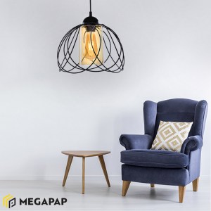 meg-GP030-0030,1-1 ΦΩΤΙΣΤΙΚΟ ΟΡΟΦΗΣ ABILENE MEGAPAP ΜΕΤΑΛΛΙΚΟ ΜΟΝΟΦΩΤΟ ΧΡΩΜΑ ΜΑΥΡΟ 26X26X68ΕΚ.
