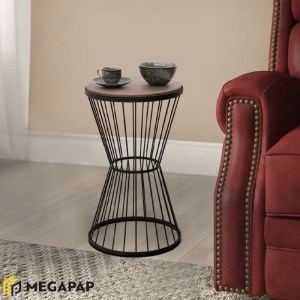 meg-GP030-0039,1-1 ΒΟΗΘΗΤΙΚΟ ΤΡΑΠΕΖΑΚΙ HOFFMAN MEGAPAP ΜΕΤΑΛΛΙΚΟ - MDF ΧΡΩΜΑ ΚΑΡΥΔΙ - ΜΑΥΡΟ 35X35X58ΕΚ.