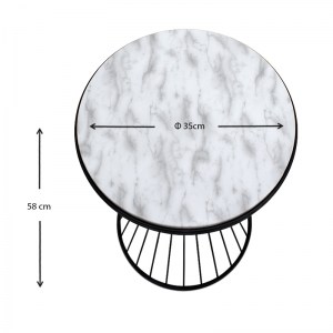 meg-GP030-0039,5-3 ΒΟΗΘΗΤΙΚΟ ΤΡΑΠΕΖΑΚΙ HOFFMAN MEGAPAP ΜΕΤΑΛΛΙΚΟ - MDF ΧΡΩΜΑ ΜΑΥΡΟ - ΛΕΥΚΟ ΕΦΕ ΜΑΡΜΑΡΟΥ 35X35X58ΕΚ.