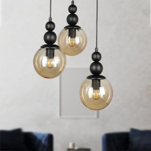 meg-GP030-0042,1-1 ΦΩΤΙΣΤΙΚΟ ΟΡΟΦΗΣ LATONA MEGAPAP E27 ΜΕΤΑΛΛΙΚΟ ΤΡΙΦΩΤΟ ΧΡΩΜΑ ΜΑΥΡΟ 30X30X85ΕΚ.