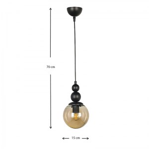 meg-GP030-0044,1-2 ΦΩΤΙΣΤΙΚΟ ΟΡΟΦΗΣ LATONA MEGAPAP E27 ΜΕΤΑΛΛΙΚΟ ΜΟΝΟΦΩΤΟ ΧΡΩΜΑ ΜΑΥΡΟ 15X15X70ΕΚ.
