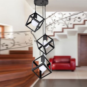 meg-GP030-0047,1-1 ΦΩΤΙΣΤΙΚΟ ΟΡΟΦΗΣ THORA MEGAPAP E27 ΜΕΤΑΛΛΙΚΟ ΤΡΙΦΩΤΟ ΧΡΩΜΑ ΜΑΥΡΟ 22X22X70ΕΚ.