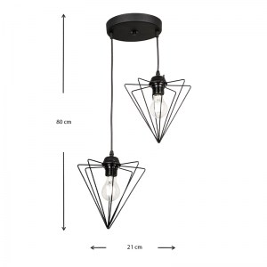 meg-GP030-0049,1-2 ΦΩΤΙΣΤΙΚΟ ΟΡΟΦΗΣ STORMIE MEGAPAP E27 ΜΕΤΑΛΛΙΚΟ ΔΙΦΩΤΟ ΧΡΩΜΑ ΜΑΥΡΟ 21X21X70ΕΚ.