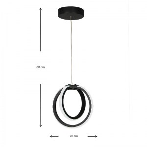 meg-GP030-0054,1-2 ΦΩΤΙΣΤΙΚΟ ΟΡΟΦΗΣ LED JUPITER MEGAPAP ΜΕΤΑΛΛΙΚΟ ΧΡΩΜΑ ΜΑΥΡΟ 19X16X60ΕΚ.