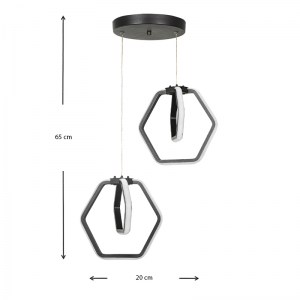 meg-GP030-0062,1-2 ΦΩΤΙΣΤΙΚΟ ΟΡΟΦΗΣ LED HOLT MEGAPAP ΜΕΤΑΛΛΙΚΟ ΧΡΩΜΑ ΜΑΥΡΟ 20X20X68ΕΚ.