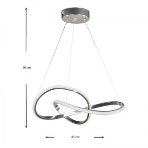 meg-GP030-0070,2-2 ΦΩΤΙΣΤΙΚΟ ΟΡΟΦΗΣ LED LUCIANO MEGAPAP ΜΕΤΑΛΛΙΚΟ ΧΡΩΜΑ ΑΣΗΜΙ 47X40X60ΕΚ.