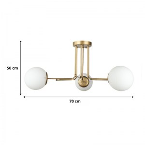 meg-GP030-0134,1-2 ΦΩΤΙΣΤΙΚΟ ΟΡΟΦΗΣ MAXIDEX MEGAPAP Ε27 ΜΕΤΑΛΛΙΚΟ - ΓΥΑΛΙΝΟ ΤΡΙΦΩΤΟ ΧΡΩΜΑ ΧΡΥΣΟ Ø70X50ΕΚ.