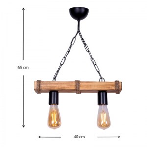 meg-GP036-0005,1-2 ΦΩΤΙΣΤΙΚΟ ΟΡΟΦΗΣ MAKO MEGAPAP E27 ΞΥΛΙΝΟ ΔΙΦΩΤΟ ΧΡΩΜΑ ΚΑΡΥΔΙ/ΦΥΣΙΚΟ 40X10X65ΕΚ.