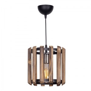 meg-GP036-0017,1-0 ΦΩΤΙΣΤΙΚΟ ΟΡΟΦΗΣ BOSCO MEGAPAP E27 ΞΥΛΙΝΟ ΧΡΩΜΑ ΚΑΦΕ 25X25X65ΕΚ.