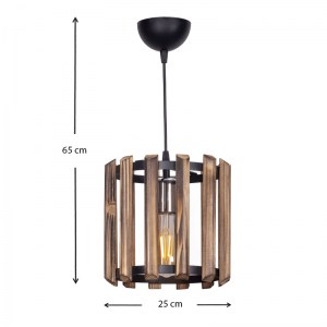 meg-GP036-0017,1-2 ΦΩΤΙΣΤΙΚΟ ΟΡΟΦΗΣ BOSCO MEGAPAP E27 ΞΥΛΙΝΟ ΧΡΩΜΑ ΚΑΦΕ 25X25X65ΕΚ.