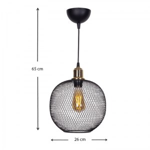 meg-GP036-0018,1-2 ΦΩΤΙΣΤΙΚΟ ΟΡΟΦΗΣ AMOS MEGAPAP Ε27 ΜΕΤΑΛΛΙΚΟ ΜΟΝΟΦΩΤΟ ΧΡΩΜΑ ΜΑΥΡΟ 26X26X65ΕΚ.