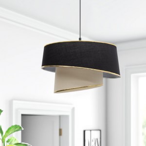 meg-GP036-0032,1-1 ΦΩΤΙΣΤΙΚΟ ΟΡΟΦΗΣ KARITA MEGAPAP E27 ΥΦΑΣΜΑΤΙΝΟ ΜΟΝΟΦΩΤΟ ΧΡΩΜΑ ΜΑΥΡΟ - ΚΡΕΜ 32X32X70ΕΚ.