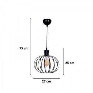 meg-GP036-0038,1-2 ΦΩΤΙΣΤΙΚΟ ΟΡΟΦΗΣ ARNE MEGAPAP E27 ΜΕΤΑΛΛΙΚΟ ΜΟΝΟΦΩΤΟ ΧΡΩΜΑ ΜΑΥΡΟ Ø27X75ΕΚ.