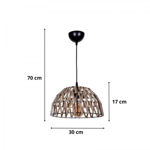 meg-GP036-0051,1-2 ΦΩΤΙΣΤΙΚΟ ΟΡΟΦΗΣ SIMOZA MEGAPAP E27 ΜΕΤΑΛΛΙΚΟ - ΣΧΟΙΝΙ ΜΟΝΟΦΩΤΟ ΧΡΩΜΑ ΦΥΣΙΚΟ Ø30X70ΕΚ.