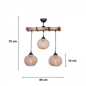 meg-GP036-0053,2-2 ΦΩΤΙΣΤΙΚΟ ΟΡΟΦΗΣ SIRMIONE MEGAPAP E27 ΞΥΛΙΝΟ - ΣΧΟΙΝΙ ΤΡΙΦΩΤΟ ΧΡΩΜΑ ΜΠΕΖ - ΦΥΣΙΚΟ 49X17X75ΕΚ.