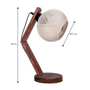 meg-GP036-0054,1-2 ΦΩΤΙΣΤΙΚΟ ΕΠΙΤΡΑΠΕΖΙΟ ROPE MEGAPAP E27 ΞΥΛΙΝΟ - ΣΧΟΙΝΙ ΧΡΩΜΑ ΜΠΕΖ - ΚΑΡΥΔΙ Ø17X40ΕΚ.