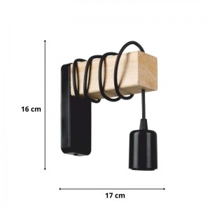 meg-GP036-0058,1-3 ΑΠΛΙΚΑ ΤΟΙΧΟΥ GERO MEGAPAP E27 ΞΥΛΙΝΗ ΧΡΩΜΑ ΦΥΣΙΚΟ - ΜΑΥΡΟ 6X17X16ΕΚ.