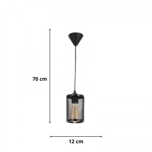 meg-GP036-0063,1-2 ΦΩΤΙΣΤΙΚΟ ΟΡΟΦΗΣ MEDA MEGAPAP E27 ΜΕΤΑΛΛΙΚΟ ΜΟΝΟΦΩΤΟ ΧΡΩΜΑ ΜΑΥΡΟ Ø12X70ΕΚ.
